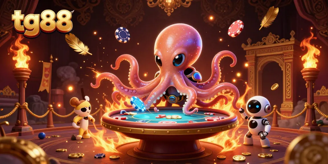 Watch tg88 engage in dynamic gambling action with cartoon characters and vibrant casino elements.