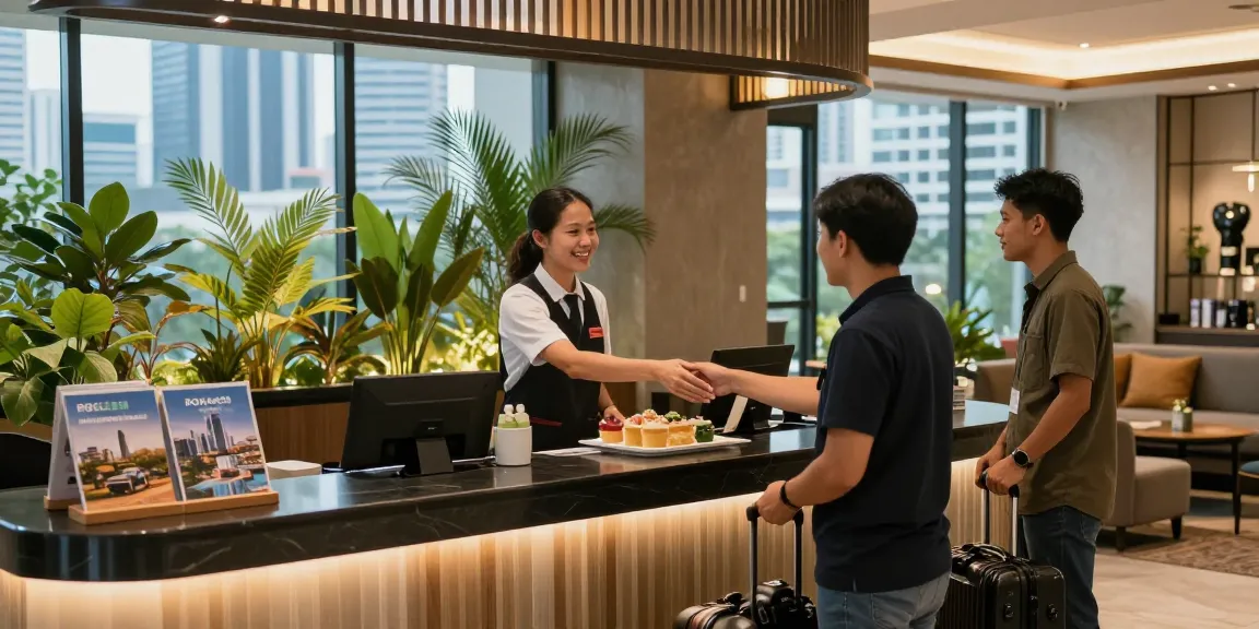 rokok88 hotel reception with friendly staff and welcoming atmosphere
