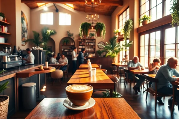 Enjoying a peaceful moment at a Coffee shop lloret de mar with vibrant decor and artisan coffee.