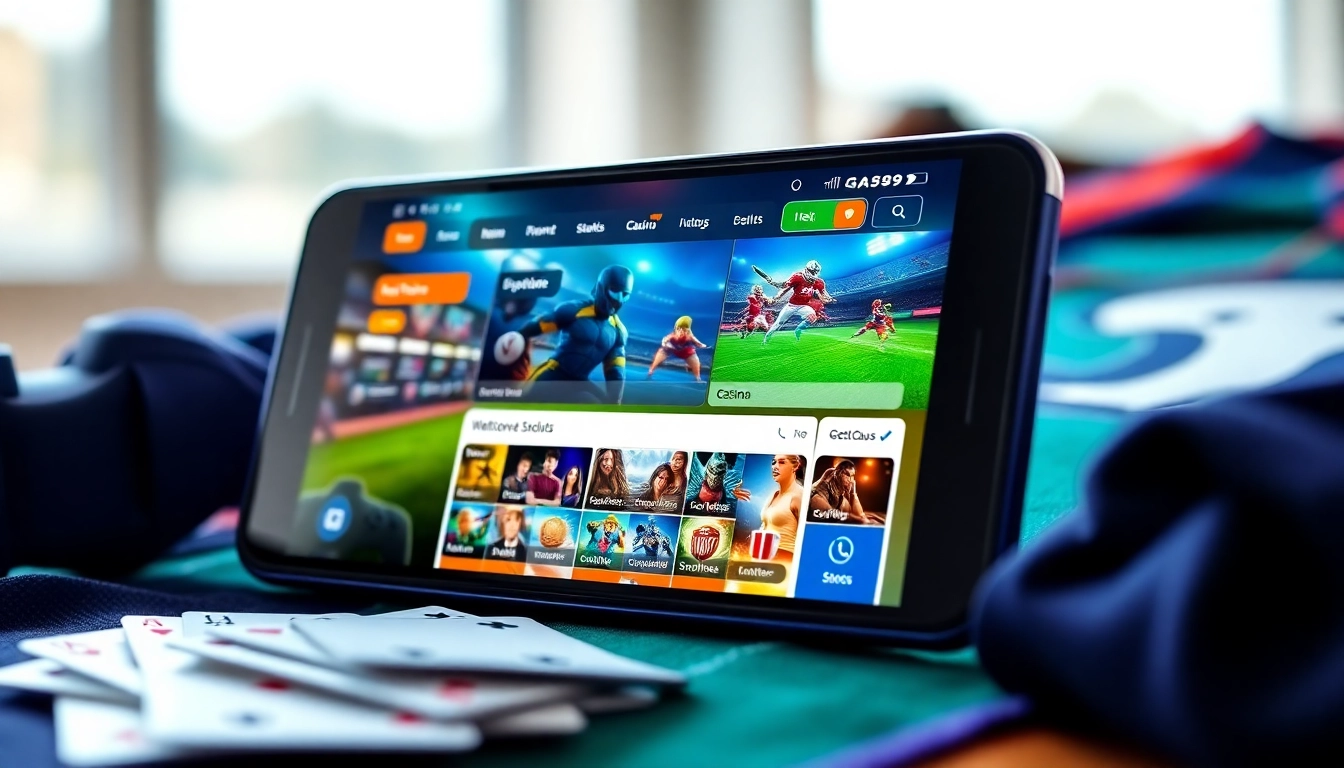 Engaging visual of the Ga6789 mobile app showcasing link ga6789 for online gaming and sports betting.