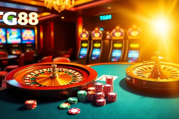 Experience thrilling gameplay at tg88 with vibrant poker chips and an inviting casino ambiance.