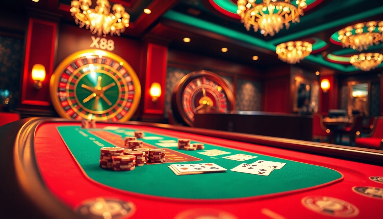 Experience the excitement of Baccarat at XX88 casino with vibrant tables and gaming action.